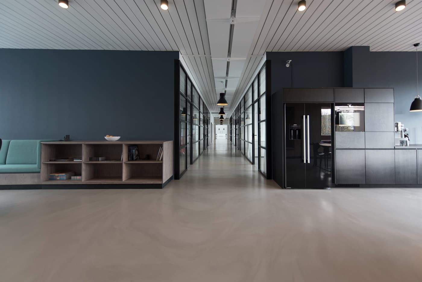 Modern office workspace with natural light